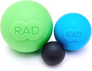 RAD Rounds – 3 Density Yoga Massage Ball Set for Deep Tissue Myofascial Release – Therapy