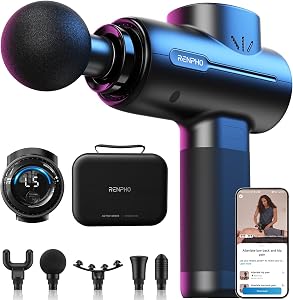 RENPHO Active+ Percussion Massage Gun, Fathers Day Dad Gifts, 5 Adjustable Speeds for Back
